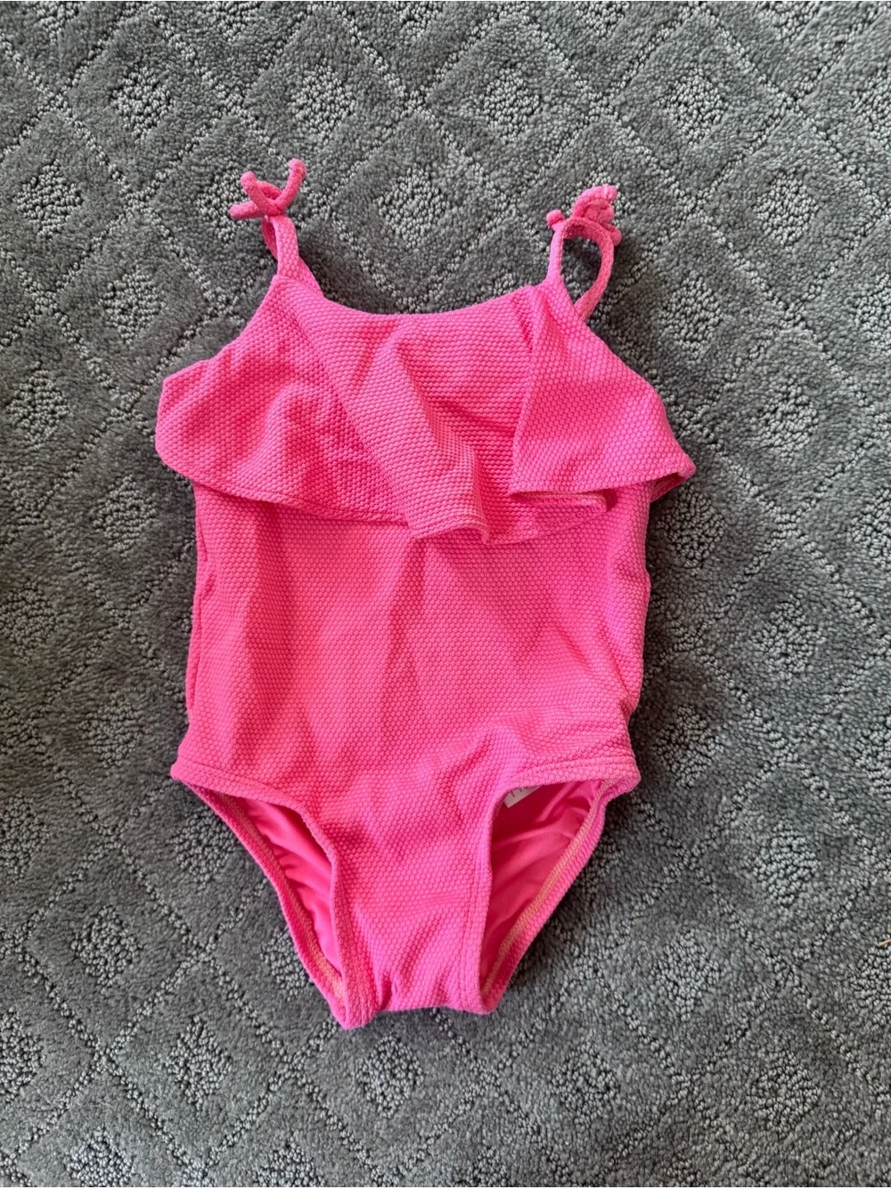 Baby Girl’s Old Navy Pink Ruffle One-Piece Swimsuit Bathing Suit Size 18-24 mo